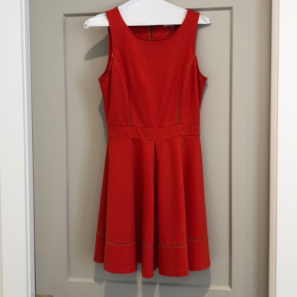 Hypr orange midi dress